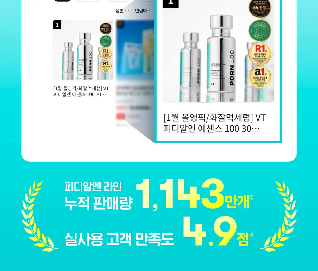 [애니pick/물먹광채] VT 피디알엔 에센스 100 30ml 더블 기획 (+리들샷 100 10ml) 상세페이지 2